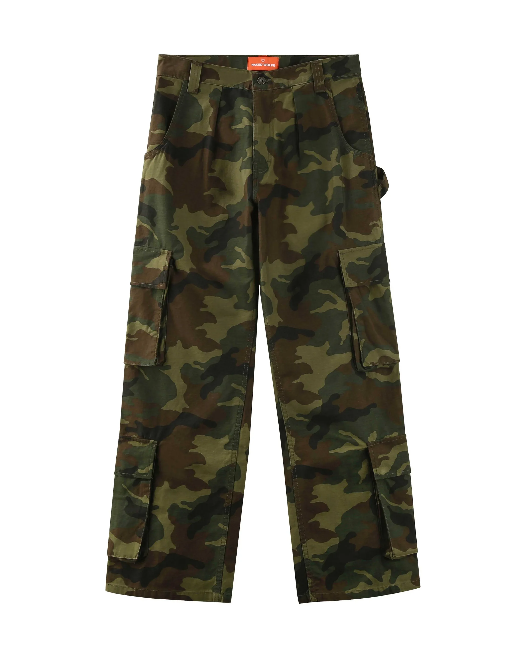 Baggy Pocket Cargo Pants Camo<Naked Wolfe Best Sale