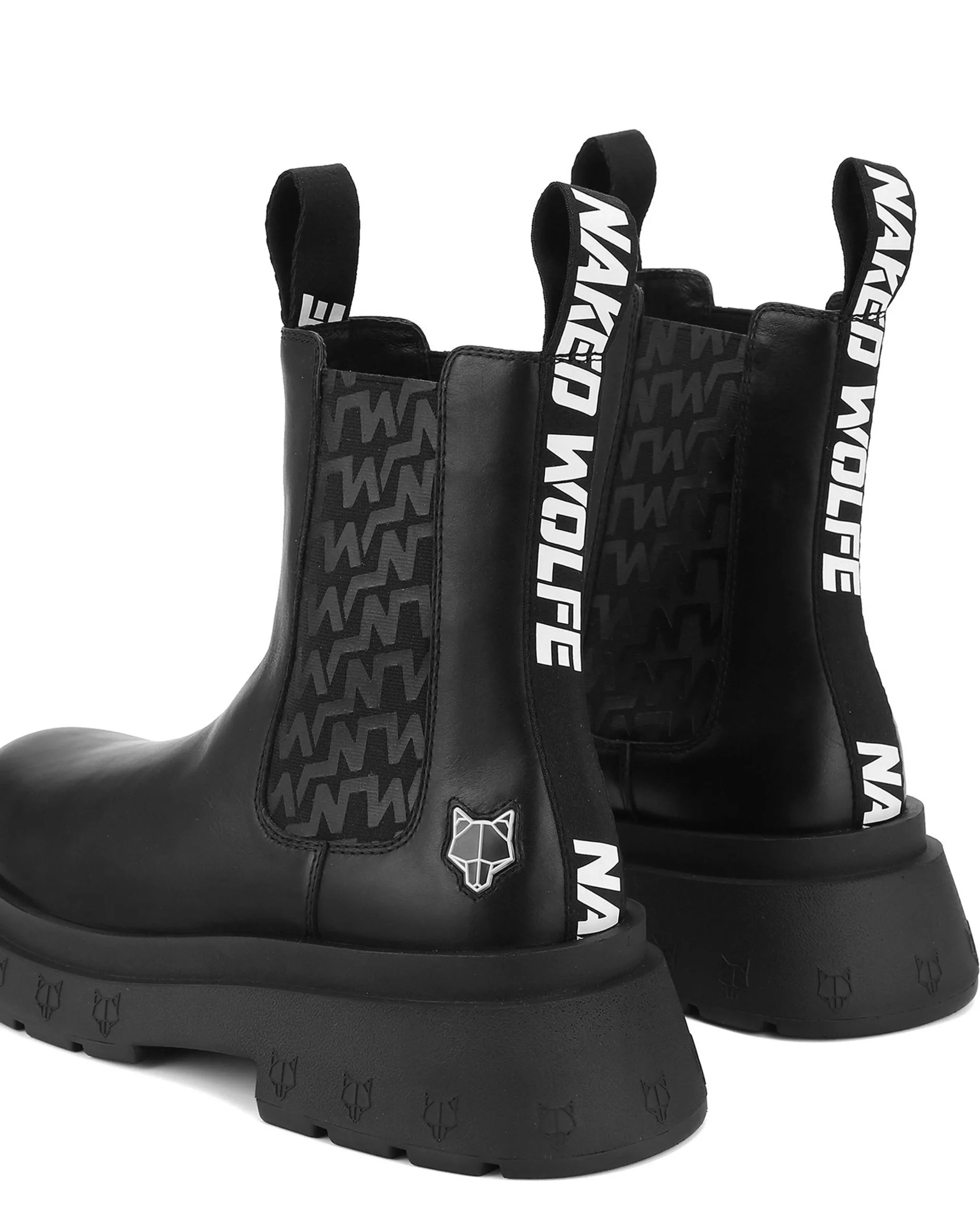 Caution Black Leather<Naked Wolfe New