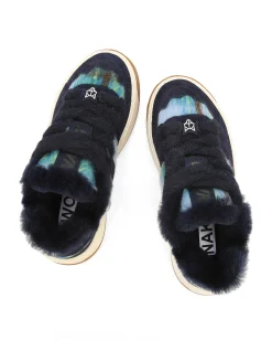 Crash Hairy Cow Suede/Wool Blue<Naked Wolfe Hot