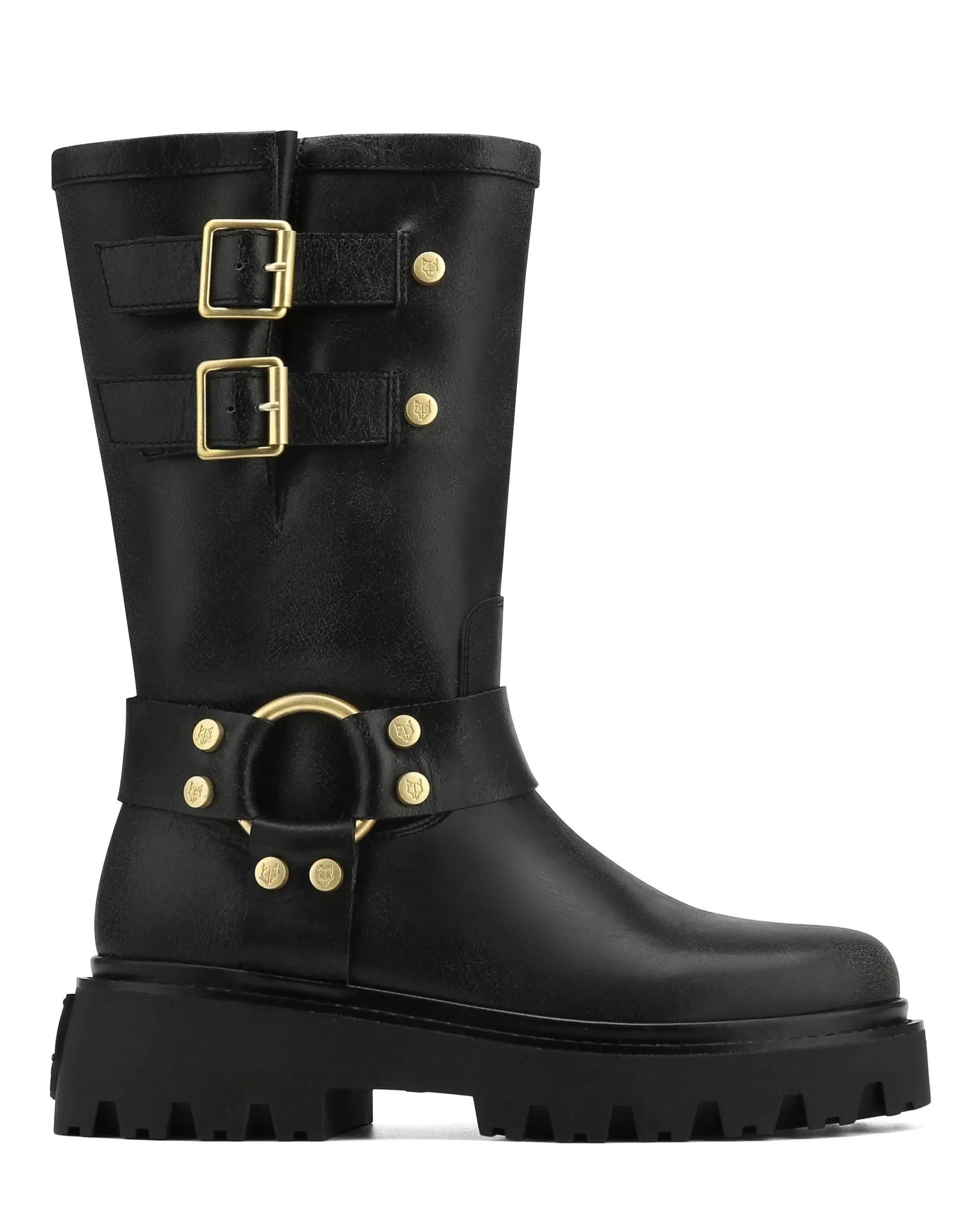 Flake Black Stone Wash Leather<Naked Wolfe Hot