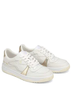 Flight Genysis Leather/Suede White/Gold<Naked Wolfe Hot