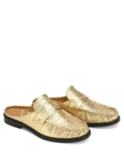 Gleam Eel Print Leather Gold<Naked Wolfe New