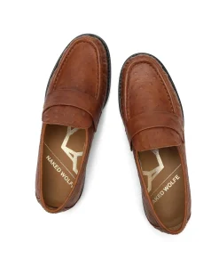 Goldie Sheep Leather Ostrich Print Tan<Naked Wolfe Flash Sale