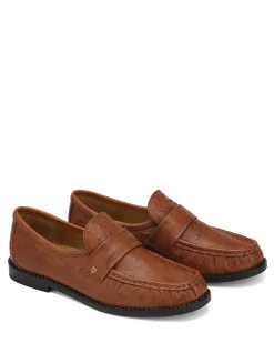 Goldie Sheep Leather Ostrich Print Tan<Naked Wolfe Flash Sale