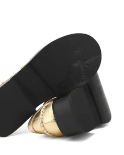 Swan Eel Print Leather Gold<Naked Wolfe Online